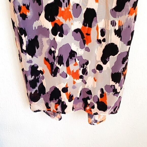 Cabi Radiant Velvet Burnout Slip Dress Women’s Small Style# 3514 Orange Purple - Picture 4 of 11